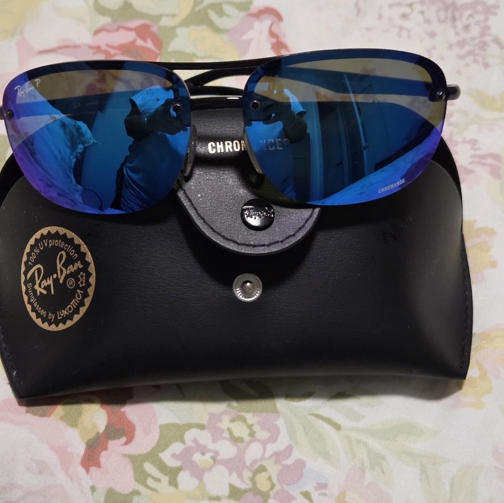 Ray-Ban Chromance Black and Blue Sunglasses